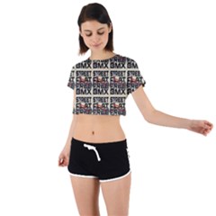 Bmx And Street Style - Urban Cycling Culture Tie Back Short Sleeve Crop Tee by DinzDas