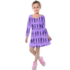 Normal People And Business People - Citizens Kids  Long Sleeve Velvet Dress by DinzDas