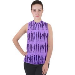 Normal People And Business People - Citizens Mock Neck Chiffon Sleeveless Top by DinzDas