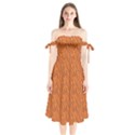 Animal Skin - Lion And Orange Skinnes Animals - Savannah And Africa Shoulder Tie Bardot Midi Dress View1