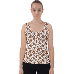 Animal Skin - Brown Cows Are Funny And Brown And White Velvet Tank Top by DinzDas