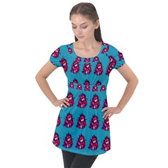 Little Devil Baby - Cute And Evil Baby Demon Puff Sleeve Tunic Top by DinzDas