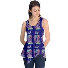 Jaw Dropping Horror Hippie Skull Sleeveless Tunic by DinzDas