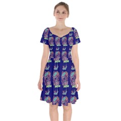 Jaw Dropping Horror Hippie Skull Short Sleeve Bardot Dress by DinzDas