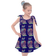 Jaw Dropping Horror Hippie Skull Kids  Tie Up Tunic Dress by DinzDas