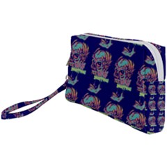 Jaw Dropping Horror Hippie Skull Wristlet Pouch Bag (small) by DinzDas