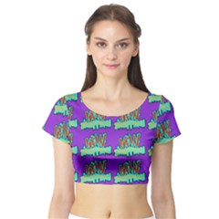 Jaw Dropping Comic Big Bang Poof Short Sleeve Crop Top by DinzDas