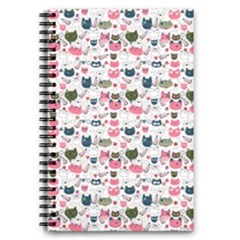 Adorable Seamless Cat Head Pattern01 5 5  X 8 5  Notebook by TastefulDesigns