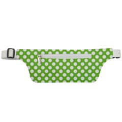 Pastel Green Lemon, White Polka Dots Pattern, Classic, Retro Style Active Waist Bag by Casemiro