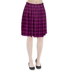 Dark Purple, Violet Tartan, Buffalo Plaid Like Pattern Pleated Skirt by Casemiro