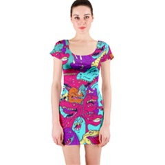 Dinos Short Sleeve Bodycon Dress by Sobalvarro