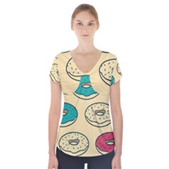 Donuts Short Sleeve Front Detail Top by Sobalvarro