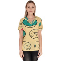 Donuts Women s V-neck Scrub Top by Sobalvarro