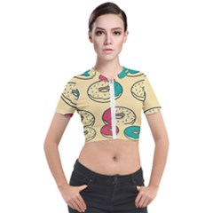 Donuts Short Sleeve Cropped Jacket by Sobalvarro