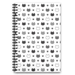 Kitten Head Paw Footprint Seamless Pattern 1 5 5  X 8 5  Notebook by TastefulDesigns