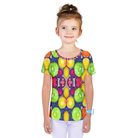 Fruits And Vegetables Pattern Kids  One Piece Tee by dflcprintsclothing