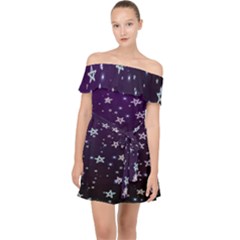 Stars Off Shoulder Chiffon Dress by Sparkle