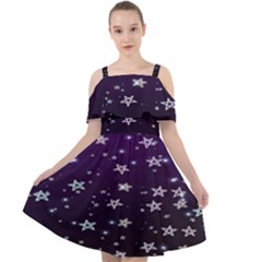 Stars Cut Out Shoulders Chiffon Dress by Sparkle