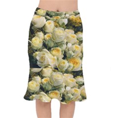 Yellow Roses Short Mermaid Skirt by Sparkle