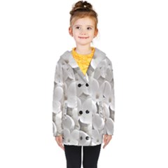 White Floral Kids  Double Breasted Button Coat by Sparkle