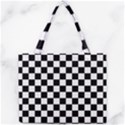 Black and white chessboard pattern, classic, tiled, chess like theme Mini Tote Bag View1