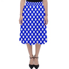 Dark Blue And White Polka Dots Pattern, Retro Pin-up Style Theme, Classic Dotted Theme Classic Midi Skirt by Casemiro