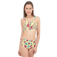 Watermelons, Fruits And Ice Cream, Pastel Colors, At Yellow Cage Up Bikini Set by Casemiro