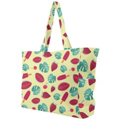 Watermelons, Fruits And Ice Cream, Pastel Colors, At Yellow Simple Shoulder Bag by Casemiro