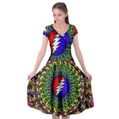 Grateful Dead Cap Sleeve Wrap Front Dress by Sapixe