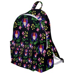 60s Girl Floral Daisy Black The Plain Backpack by snowwhitegirl