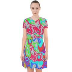 Colorful Distorted Shapes On A Grey Background                                                       Adorable In Chiffon Dress by LalyLauraFLM