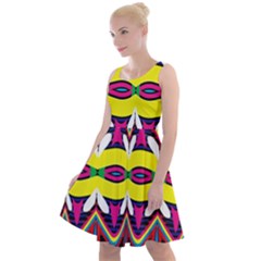 Colorful Shapes                                                     Knee Length Skater Dress by LalyLauraFLM