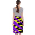 Abstract triangles, three color dotted pattern, purple, yellow, black in saturated colors Midi Beach Skirt View2