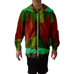 Rainbow Colors Palette Mix, Abstract Triangles, Asymmetric Pattern Kids  Hooded Windbreaker by Casemiro