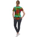 Rainbow colors palette mix, abstract triangles, asymmetric pattern Short Sleeve Zip Up Jacket View2