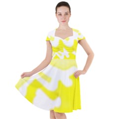 Golden Yellow Rose Cap Sleeve Midi Dress by Janetaudreywilson