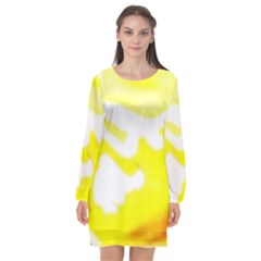 Golden Yellow Rose Long Sleeve Chiffon Shift Dress  by Janetaudreywilson