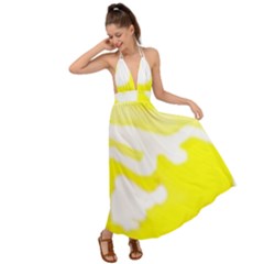 Golden Yellow Rose Backless Maxi Beach Dress by Janetaudreywilson