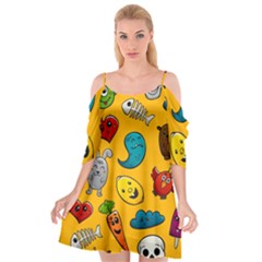 Graffiti Characters Seamless Ornament Cutout Spaghetti Strap Chiffon Dress by Amaryn4rt