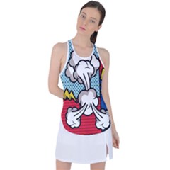 Rays Smoke Pop Art Style Vector Illustration Racer Back Mesh Tank Top by Amaryn4rt