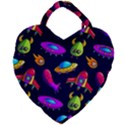 Space Pattern Giant Heart Shaped Tote View1