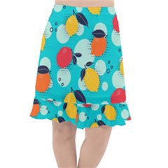 Pop Art Style Citrus Seamless Pattern Fishtail Chiffon Skirt by Amaryn4rt