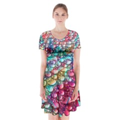 Rainbow Support Group  Short Sleeve V-neck Flare Dress by ScottFreeArt