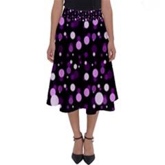 Purple, Pink Bokeh Dots, Asymmetric Polka Dot With Modern Twist Perfect Length Midi Skirt by Casemiro