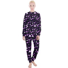 Purple, Pink Bokeh Dots, Asymmetric Polka Dot With Modern Twist Women s Lounge Set by Casemiro