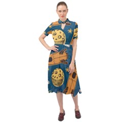 Missile Pattern Keyhole Neckline Chiffon Dress by Amaryn4rt