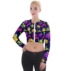 Space Patterns Long Sleeve Cropped Velvet Jacket by Amaryn4rt