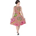 Doughnut Doodle Colorful Seamless Pattern V-Neck Midi Sleeveless Dress  View2