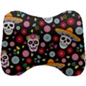 Day Dead Skull With Floral Ornament Flower Seamless Pattern Head Support Cushion View1