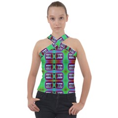 Corridor Nightmare Cross Neck Velour Top by ScottFreeArt